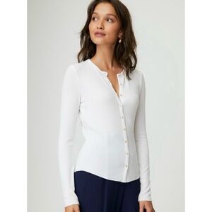 Aritzia wilfred oceane long sleeve ribbed shirt white